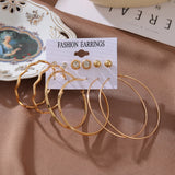Women's Oversized Circle Round Hoop Earring Set