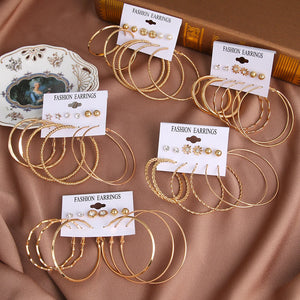 Women's Oversized Circle Round Hoop Earring Set