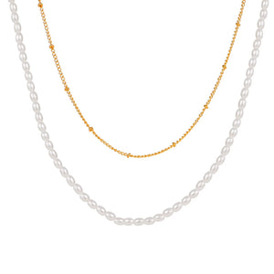 Women's Pearl Bead Chain Collar Necklace Bohemian Jewelry Gift