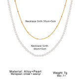 Women's Pearl Bead Chain Collar Necklace Bohemian Jewelry Gift