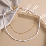 Women's Pearl Bead Chain Collar Necklace Bohemian Jewelry Gift