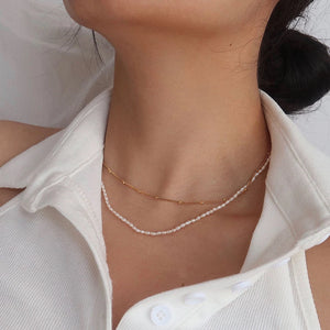 Women's Pearl Bead Chain Collar Necklace Bohemian Jewelry Gift