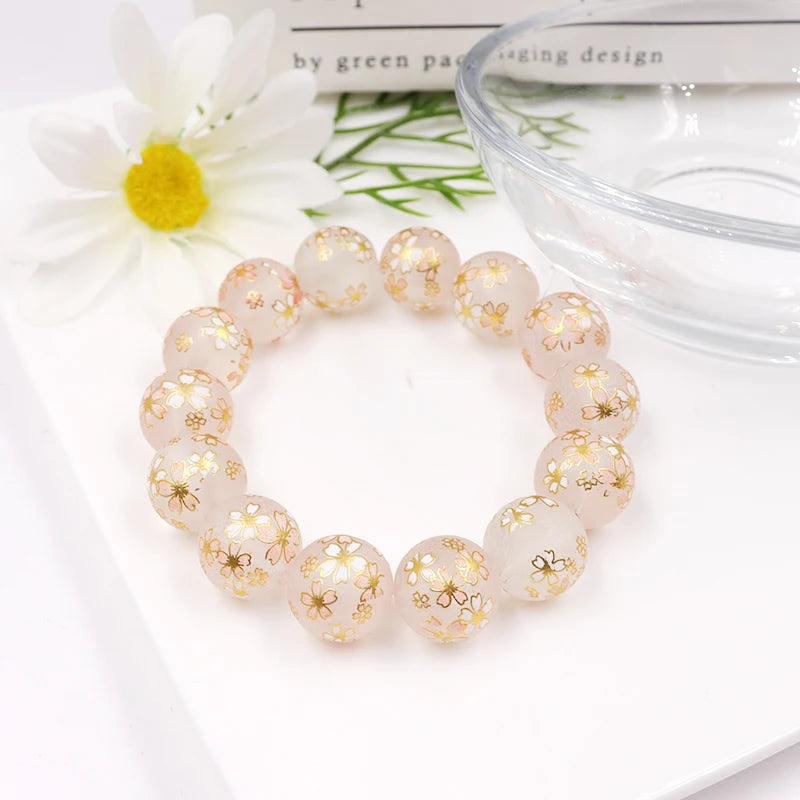 IPIRIDY Elastic Printed Glass Crystal Bead Therapy Crystal - 8mm - Birthday Gift