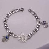 Islamic Allah Crescent Moon Star Stainless Steel Bangle