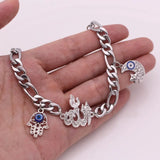 Islamic Allah Crescent Moon Star Stainless Steel Bangle