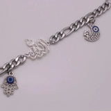 Islamic Allah Crescent Moon Star Stainless Steel Bangle