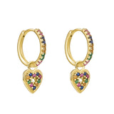 Colorful Zircon Dangle Earrings for Women Plated Chain Hoop Drop