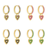 Colorful Zircon Dangle Earrings for Women Plated Chain Hoop Drop