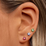 Colorful Zircon Dangle Earrings for Women Plated Chain Hoop Drop