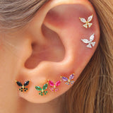Colorful Zircon Dangle Earrings for Women Plated Chain Hoop Drop