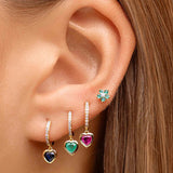 Colored Zircon Hoop Earrings Plated Ear Cuffs Heart Drop Dangle Earrings