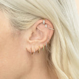 Colored Zircon Hoop Earrings Plated Ear Cuffs Heart Drop Dangle Earrings