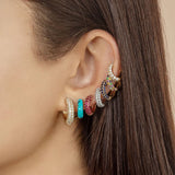 Colored Zircon Hoop Earrings Plated Ear Cuffs Heart Drop Dangle Earrings
