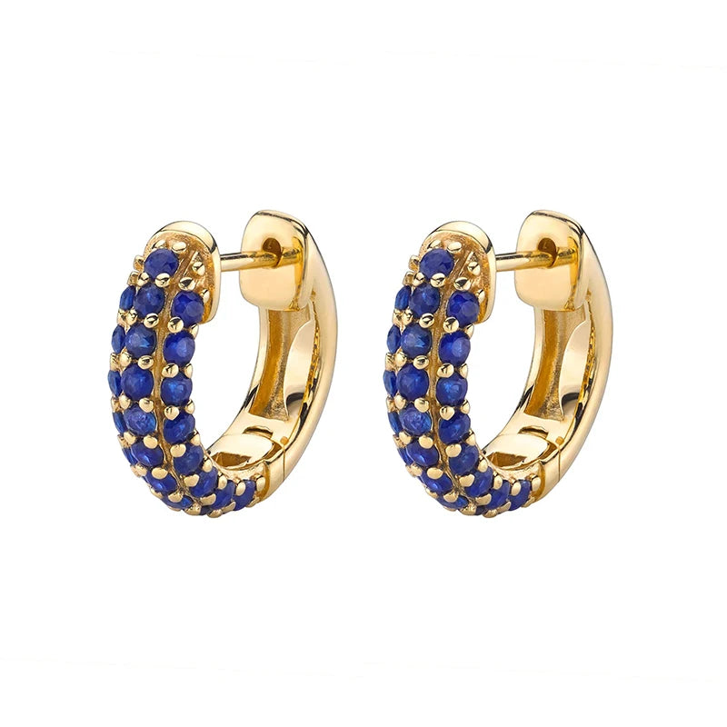 Colored Zircon Hoop Earrings Plated Ear Cuffs Heart Drop Dangle Earrings