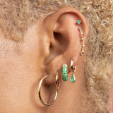 Green Zircon Dangle Earrings for Women Plated Ear Cuffs Stud Drop Earrings