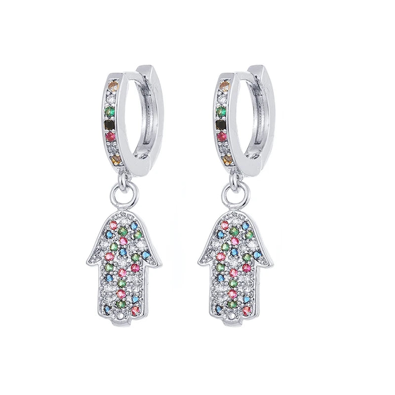 Colorful Zircon Dangle Earrings for Women
