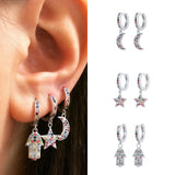 Colorful Zircon Dangle Earrings for Women