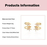 Zircon Filled Flower Earcuff Without Piercing Earclip Wedding Jewelry
