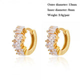 Chain Dangle Earrings Zircon Double Hoop Piercing Jewelry