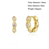Chain Dangle Earrings Zircon Double Hoop Piercing Jewelry
