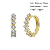 Chain Dangle Earrings Zircon Double Hoop Piercing Jewelry