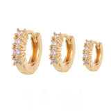 Punk Zircon Geometric Hoop Earrings Set