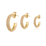 Punk Zircon Geometric Hoop Earrings Set