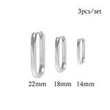 Punk Zircon Geometric Hoop Earrings Set