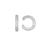 Women's Punk Filled Cubic Zircon Ear Cuff, Clip-On Style