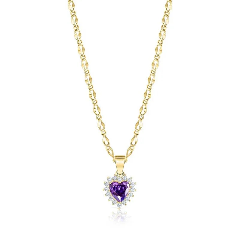 Colorful Zircon Heart of The Ocean Necklace Pendant Jewelry