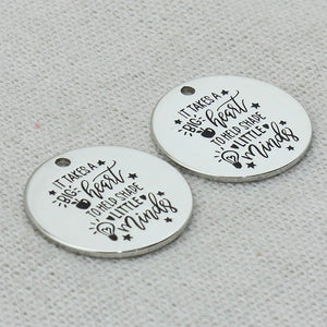 Big Heart Little Minds Necklace Charms Gift, 5Pcs/Lot