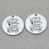 Big Heart Little Minds Necklace Charms Gift, 5Pcs/Lot