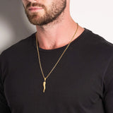 Italian Horn Necklace Stainless Steel Cornicello Charm Pendant Unisex Jewelry
