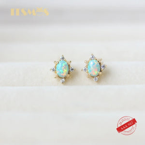 Opal Zircon Earrings Retro Wild Earrings