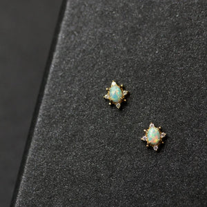 Opal Zircon Earrings Retro Wild Earrings