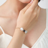 14k Pearl Garnet Friendship Bracelet Women's Hand Bracelets