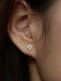 18K Gold-Plated Flower Stud Zircon Earrings for Women Wedding Party