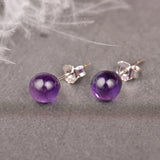 Gemstone Stud Earrings Solid s925 Sterling Silver for Women Gift