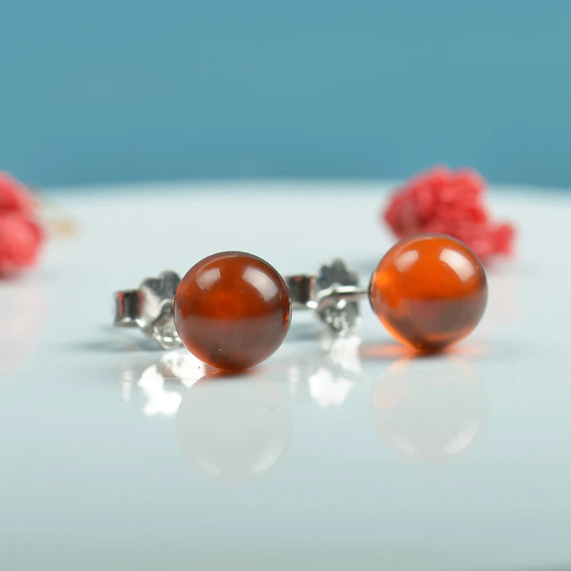 Gemstone Stud Earrings Solid s925 Sterling Silver for Women Gift