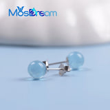 Gemstone Stud Earrings Solid s925 Sterling Silver for Women Gift