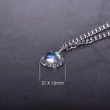 Crystal Shading Pendant Necklace 925 Sterling Silver Retro Jewelry