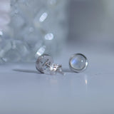 Sky Moonstone Earrings S925 Silver Studs for Women Gift