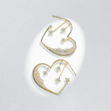 Heart Hoop Earrings CZ Moon Star 14k Plated Rhinestone Jewelry