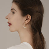 Heart Hoop Earrings CZ Moon Star 14k Plated Rhinestone Jewelry