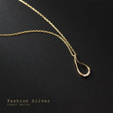 Hollow Water Drop Diamond Zircon Necklace for Women
