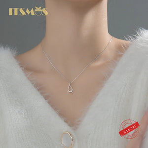 Hollow Water Drop Diamond Zircon Necklace for Women