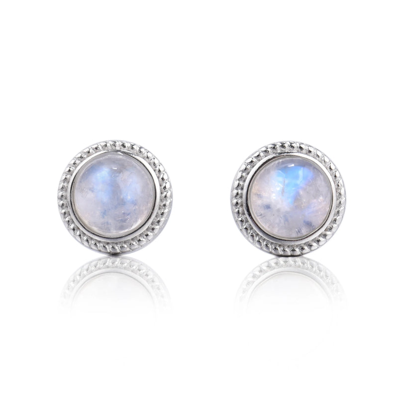 Labradorite Amethyst Moonstone 925 Silver Earrings Gemstone Studs