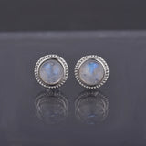 Labradorite Amethyst Moonstone 925 Silver Earrings Gemstone Studs