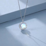 Moonlight Elk Pendant Necklace 925 Sterling Silver