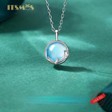 Moonlight Elk Pendant Necklace 925 Sterling Silver